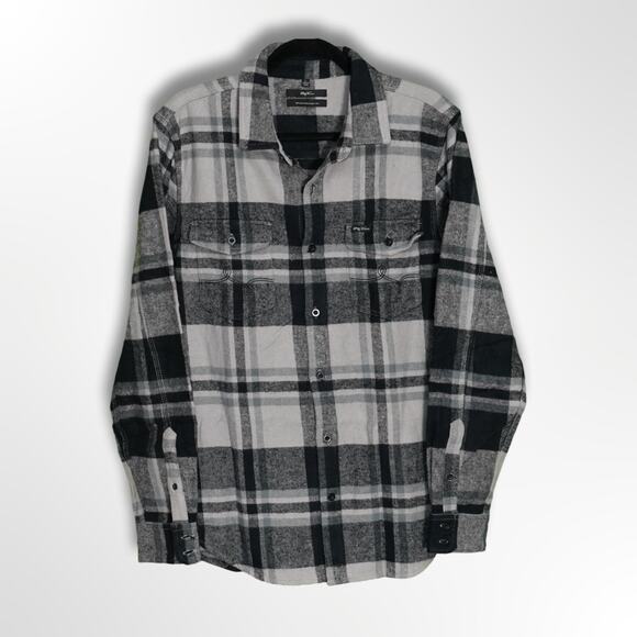 LRG Men's Gray/Black Plaid Button-Down - Size Large - Picture 1 of 6